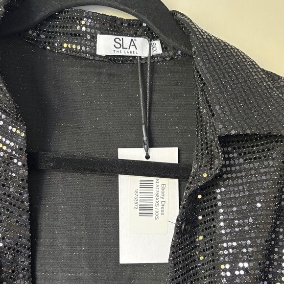NWT SLA The Label Elegant Black Sequin Dress size XXS - Picture 5 of 12